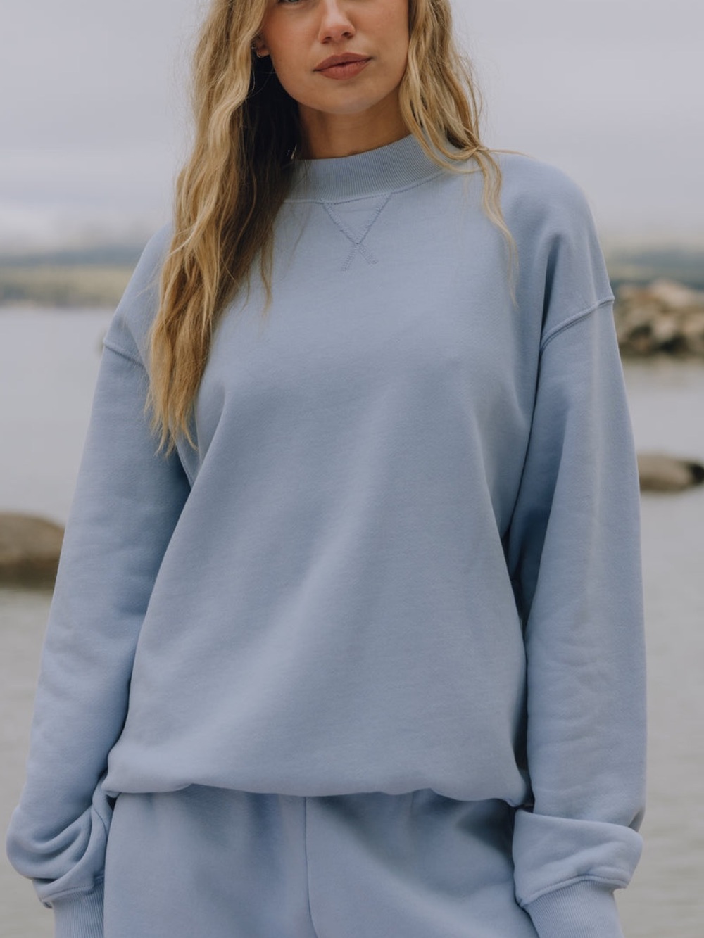 Daily Drills Oversized Heavyweight Vintage Crew, Mist XS/S